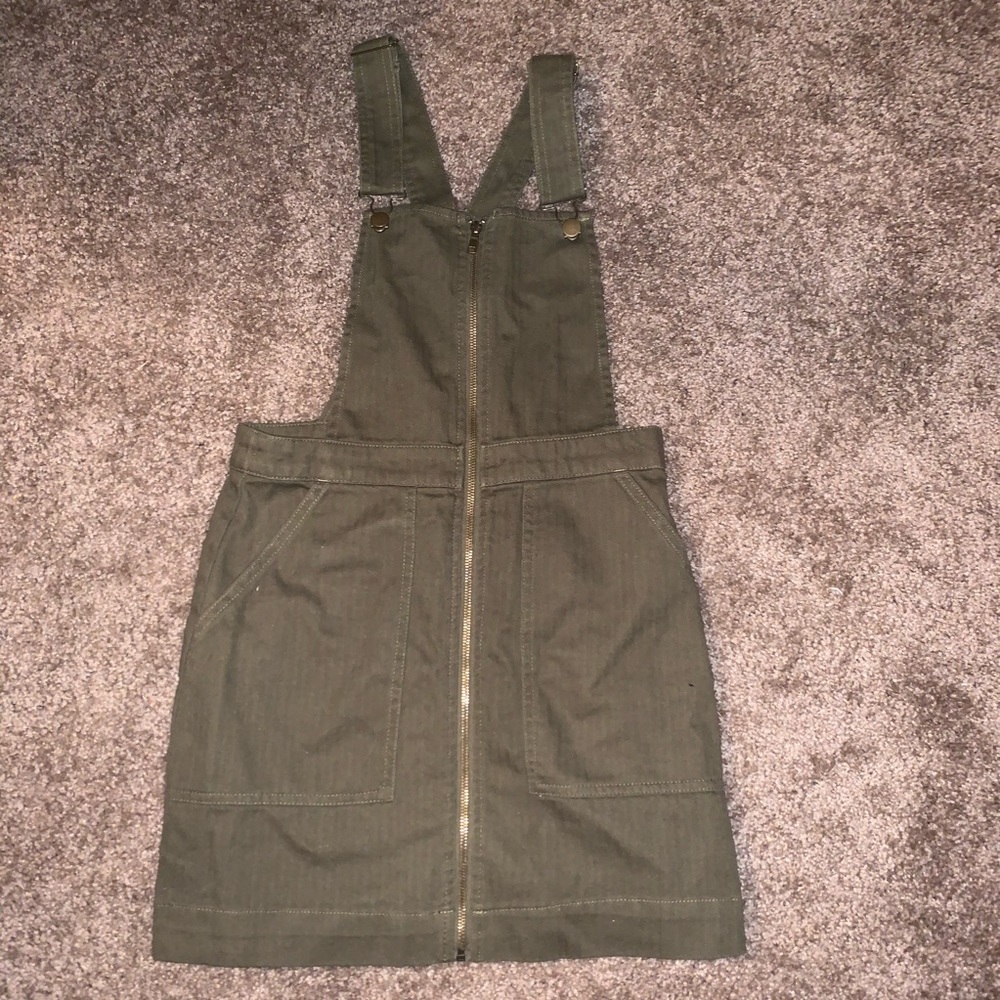 Army green overall dress